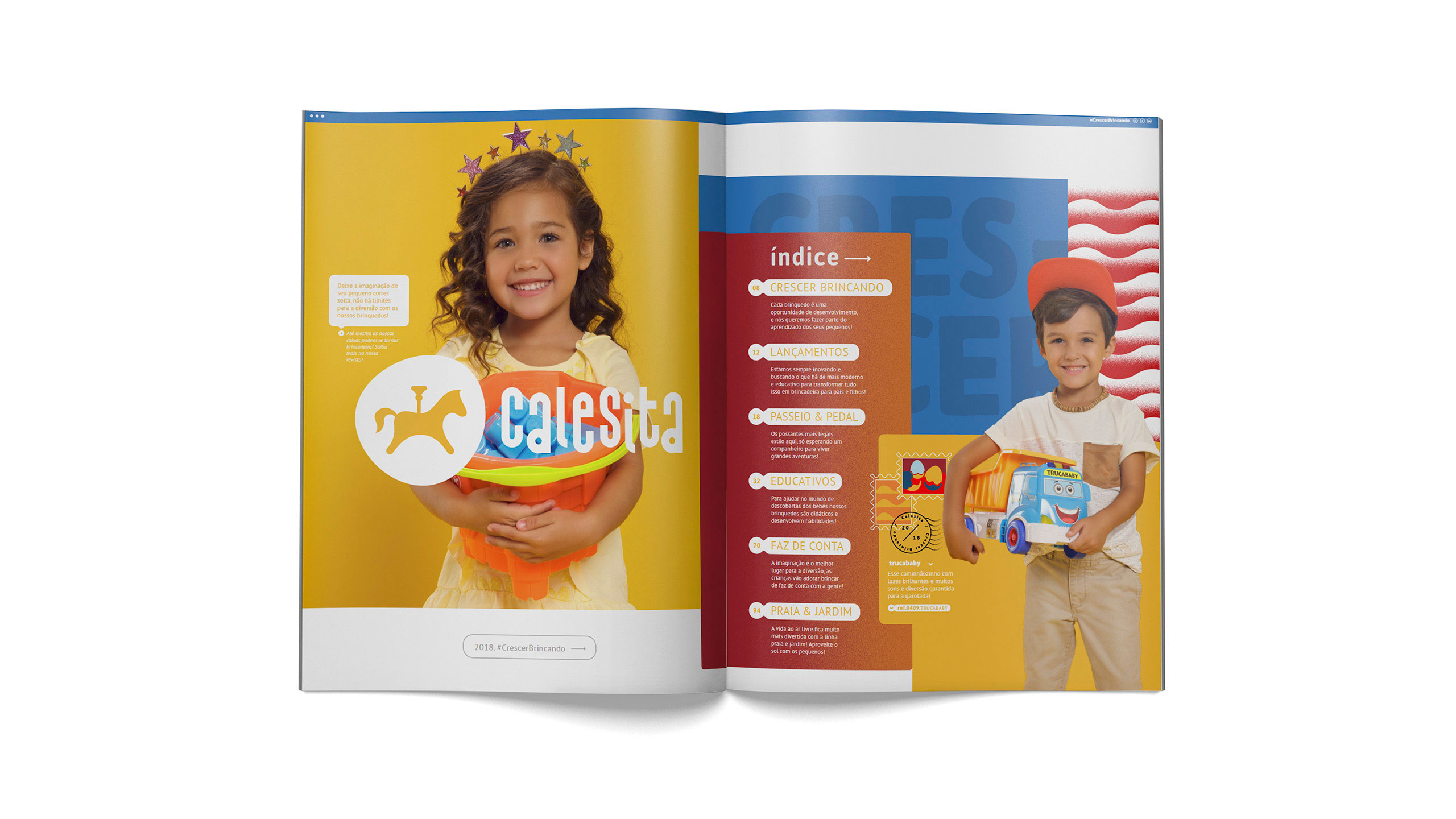 estudio de design carpintaria para Calesita aplicacao catalogo campanha infantil