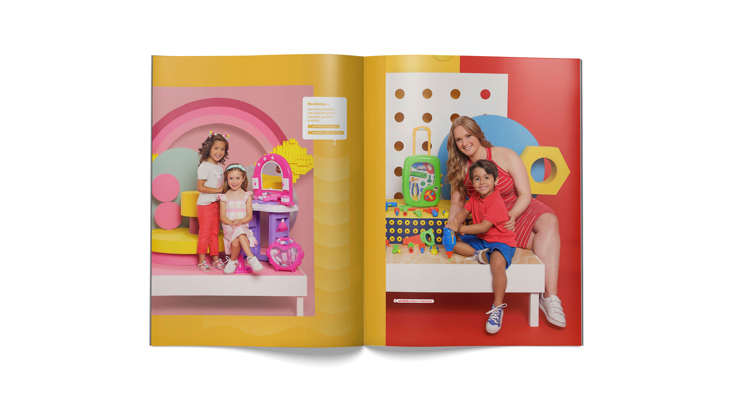 estudio de design carpintaria para Calesita aplicacao catalogo campanha infantil